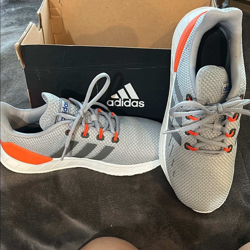 Adidas Mesh Sneakers in Gray and Orange
